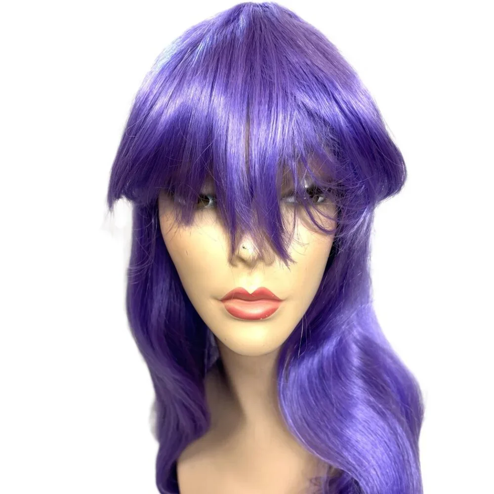 Pony Express 24” Long Purple Straight Wig w/ Bangs New Old Stock Y2K